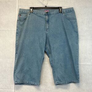 WOMAN WITHIN Jean Shorts Size 28 Blue High Rise Bermuda Denim Cotton Natural Fit